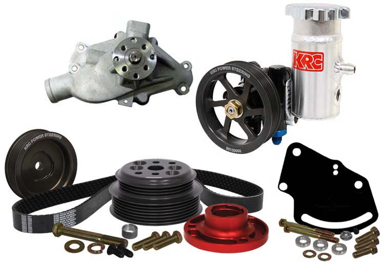 SBC SERPENTINE KIT,HEAD MOUNT POWER STEERING,15% REDUCTION
