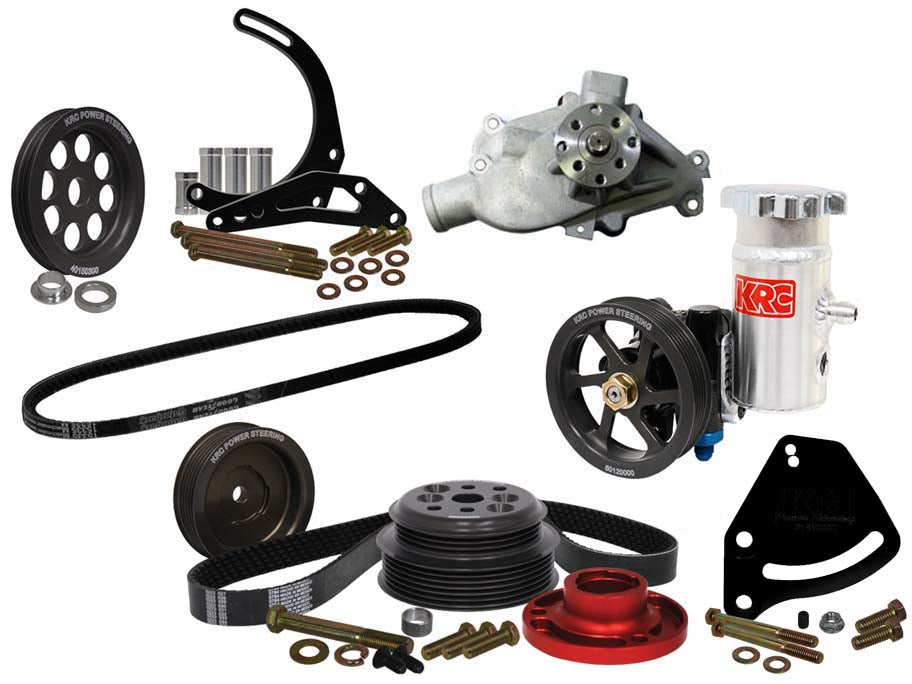 SBC SERPENTINE KIT,BLOCK MOUNT POWER STEERING,0% 1:1,DELCO MT