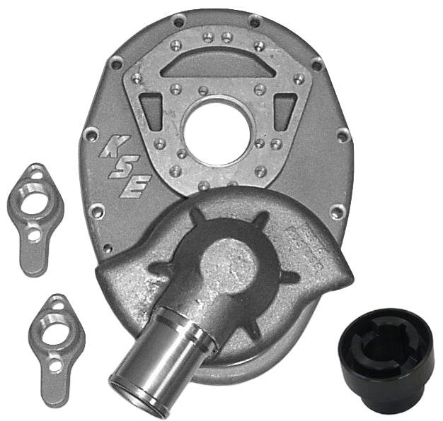 FRONT COVER ASY,HPD,ALUM,STEEL CRK,HOSE BL