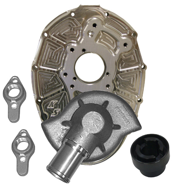 FRONT COVER ASY,HPD,B.ALUM,STEEL CRANK,HOSE BL