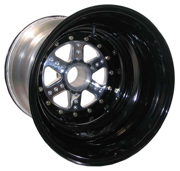 ALUMINUM WHEEL,BLACK,42 SPLINE,15x15",7",BC