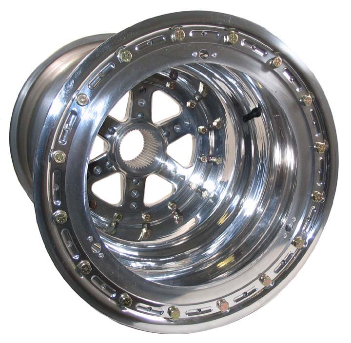ALUMINUM WHEEL,POLISH,42 SP,15x18",8",BL,BC