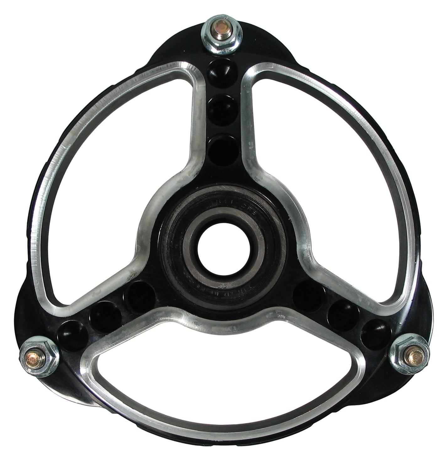 MICRO FRONT HUB,BLACK,3-SPOKE,3-PIN,W/BEARINGS