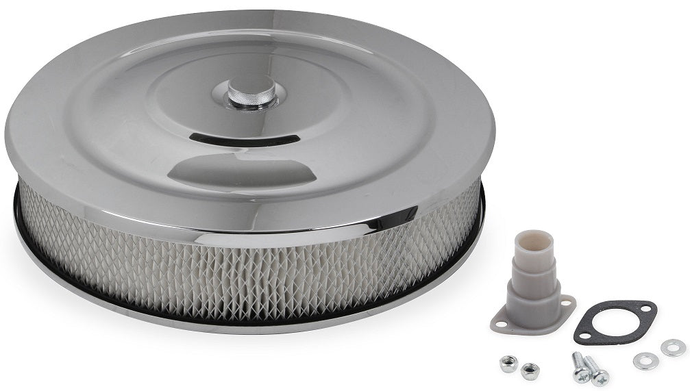 AIR CLEANER ASSY,14",POWDER COAT CHROME