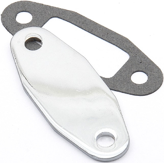 FUEL PUMP BLOCK OFF PLATE,FORD 351C/400M,CHROME