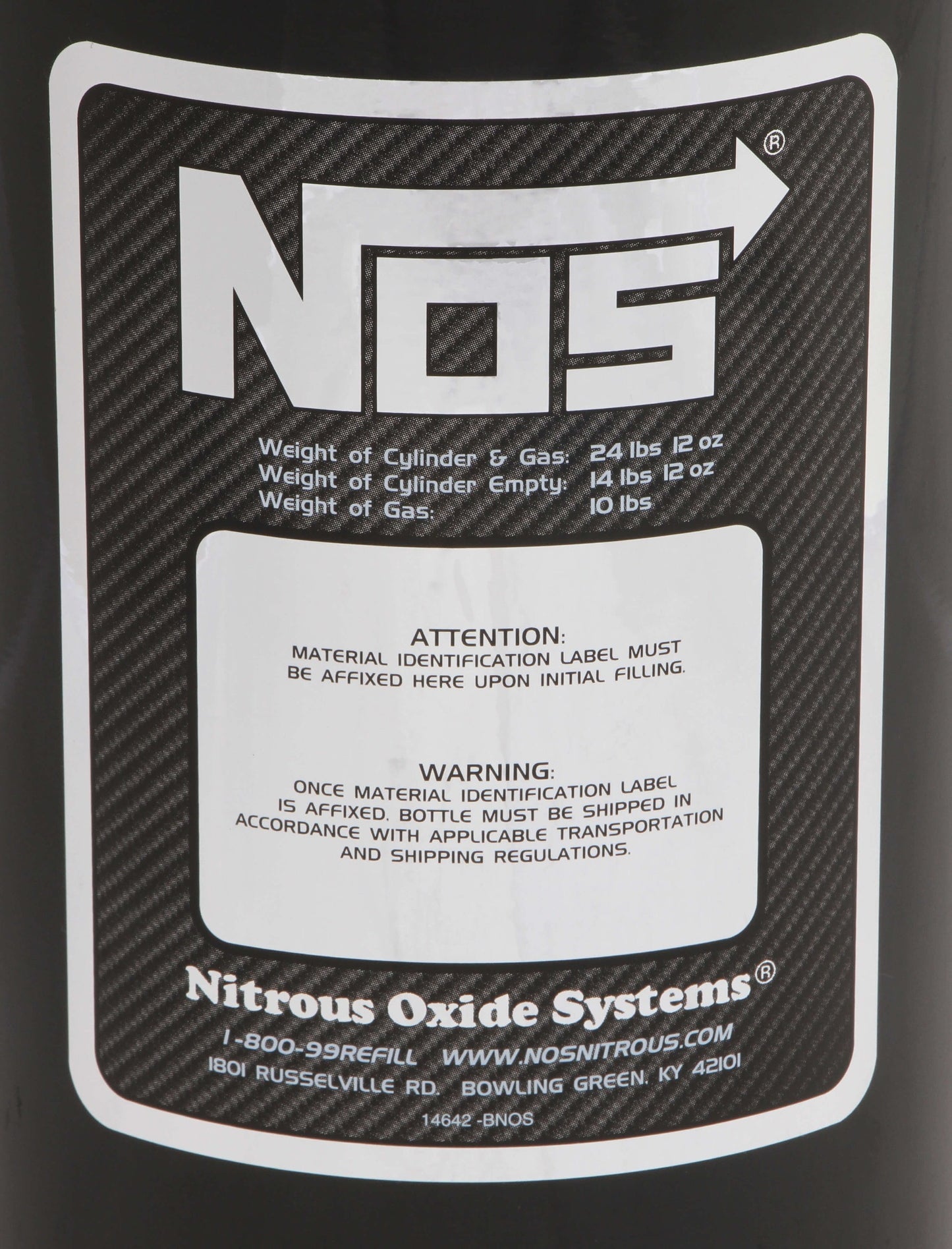 N2O BOTTLE,10LB,BLACK,SUPER HI-FLO,GAUGE