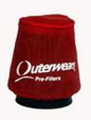 TAPERED FILTER,3" TOP,3.5" BOT,4",RED