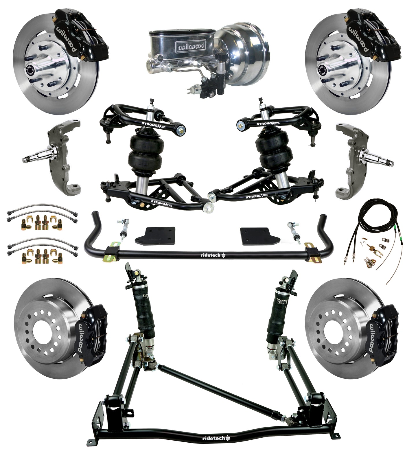 AIR RIDE & 4-LINK SYSTEM,ARMS,WILWOOD 12" BRAKES,BLACK CALIPERS,55-57 CHEVY