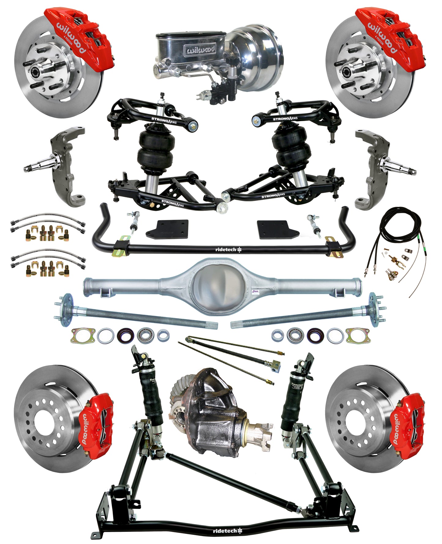AIR RIDE & 4-LINK SYSTEM,CURRIE REAR END,WILWOOD 12" BRAKES,6 PISTON FRONT,RED