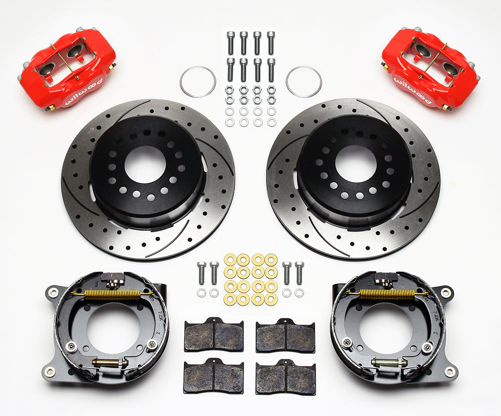 COILOVER & STRONGARM SYSTEM,BARS,WILWOOD 12" DRILLED BRAKES,RED CAL.,59-64 CHEVY