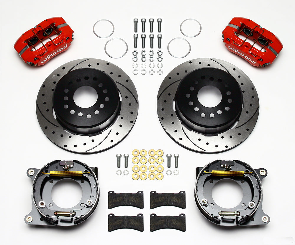 AIR RIDE & STRONGARM SYSTEM,WILWOOD 11" DRILLED BRAKES,RED CAL.,59-64 CHEVY