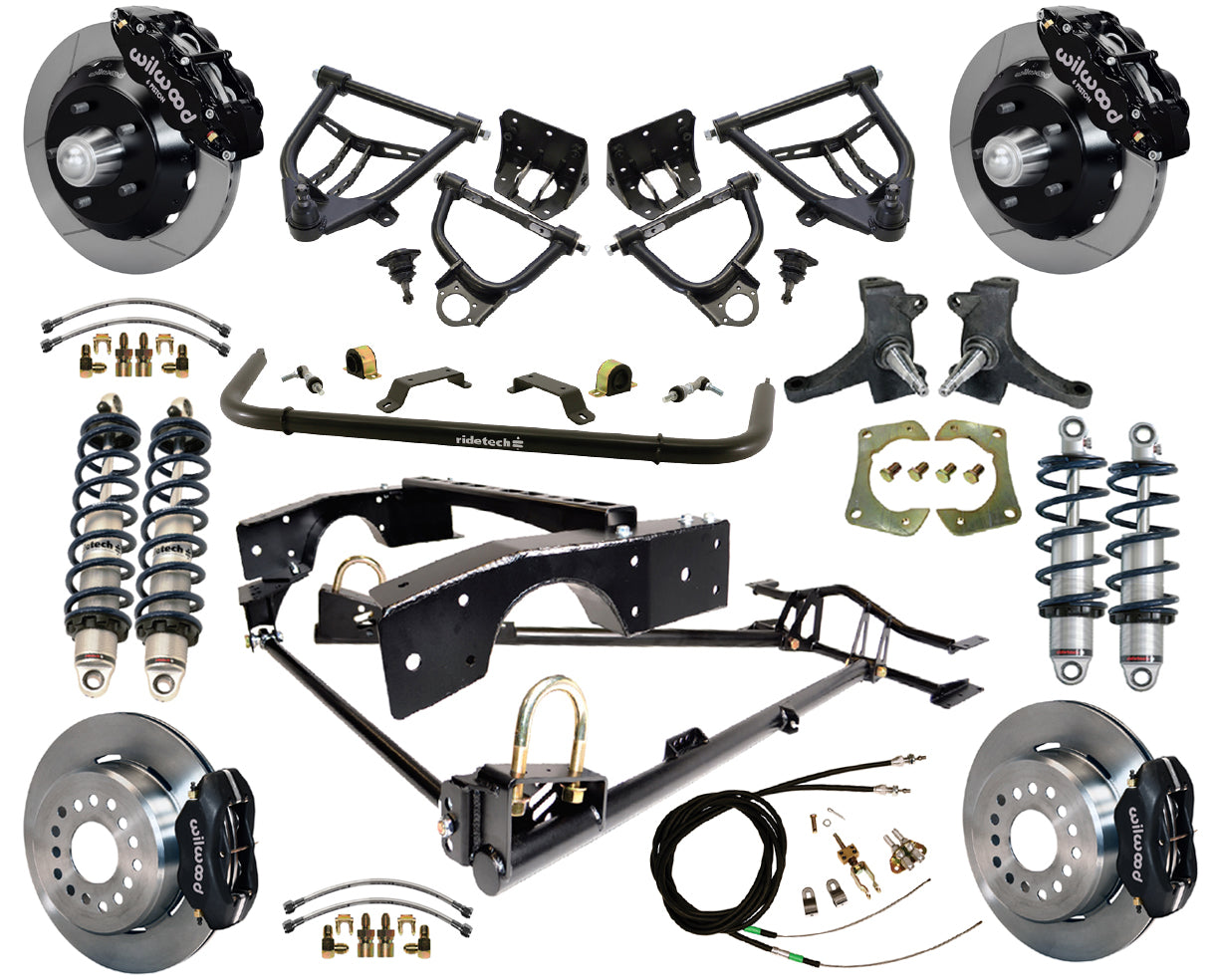 COILOVER & ARMS,WILWOOD 13/12" BRAKES,BLACK,63-70 C10