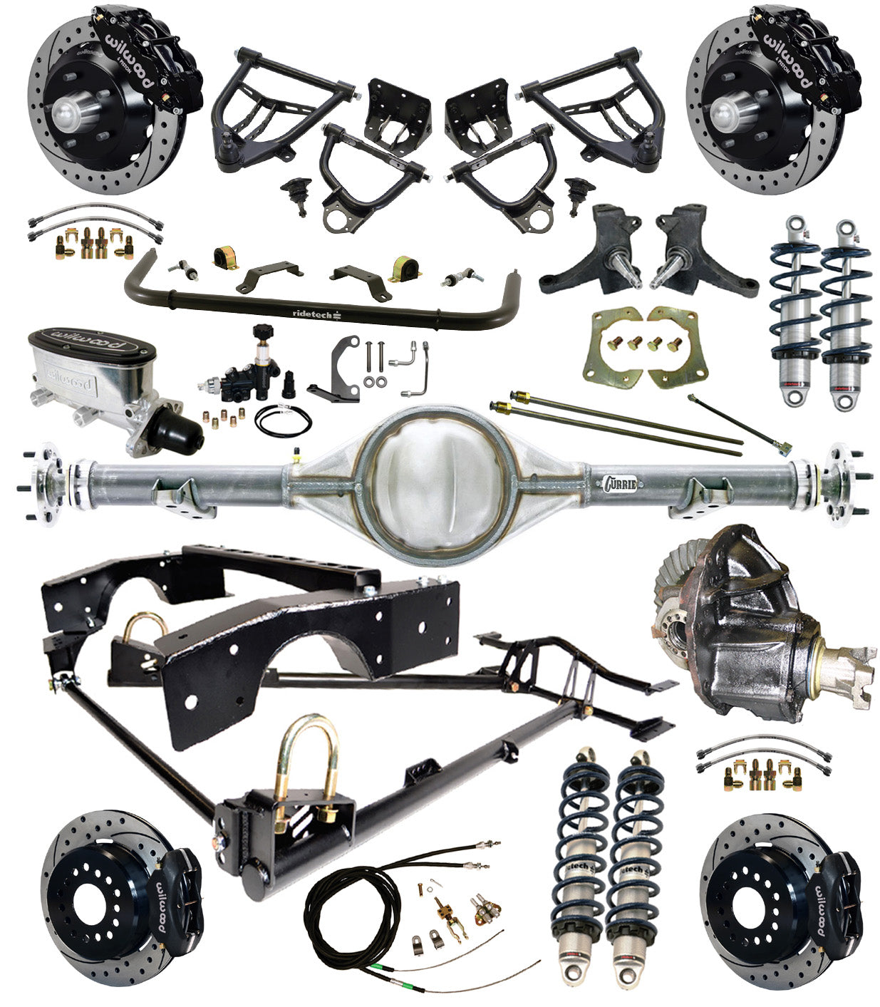 COILOVER,ARMS,CURRIE REAR,WILWOOD 13/12" DRILLED,BLACK,63-70 C10