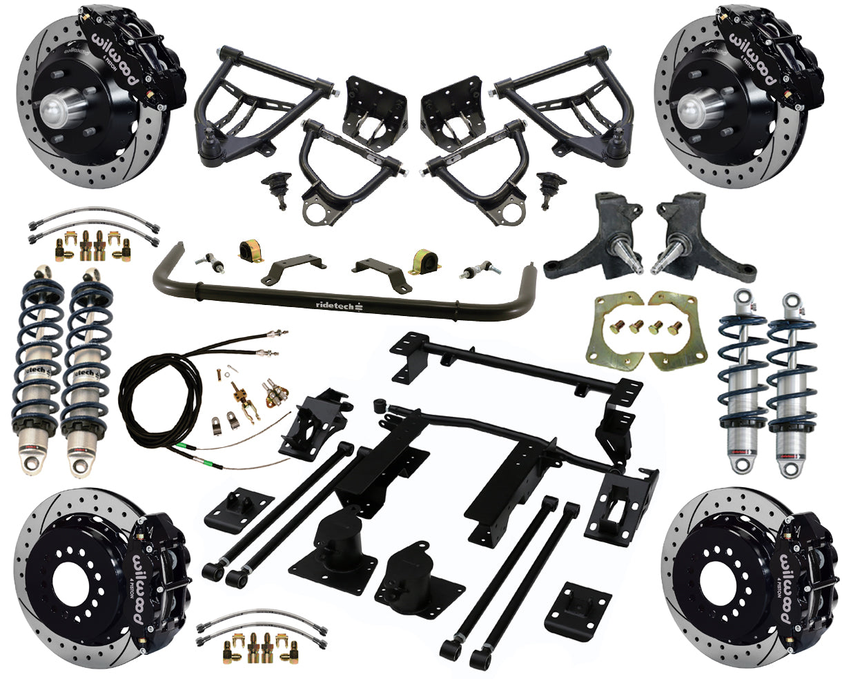 COILOVER & ARMS,WILWOOD 13" BRAKES,DRILLED,BLACK