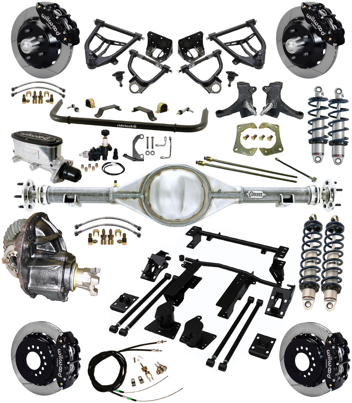 COILOVER,ARMS,CURRIE REAR,WILWOOD 13" BRAKES,BLACK