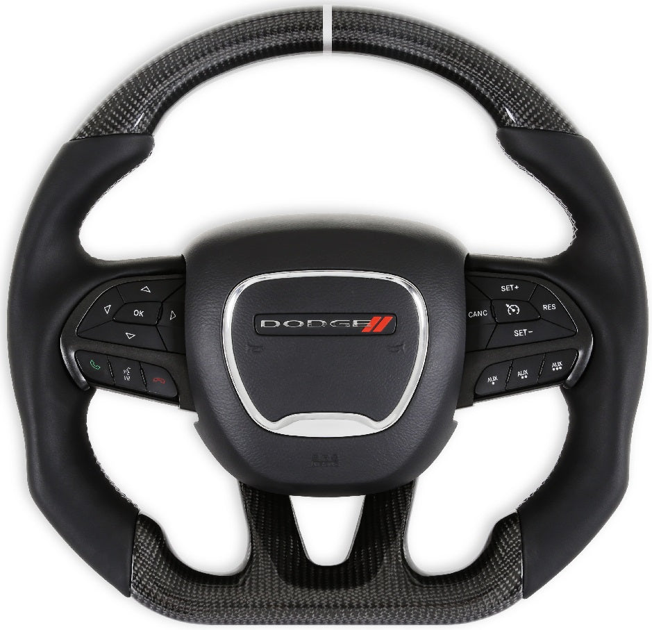 thumbnail interactive-video image 1 of 15 Inch Carbon Fiber Style Leather Steering Wheel Cover – Fits Ford & Universal 1 of 5