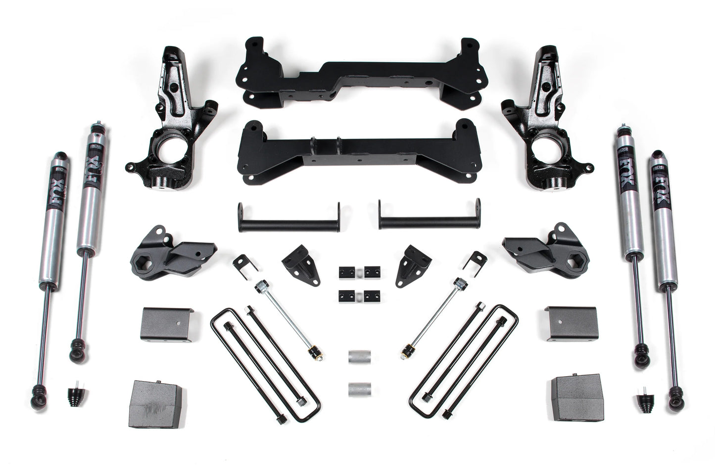 BDS 01-10 GM 2500,2500HD 2WD,CARRIER BELOW CROSS,7" LIFT KIT,WITH FOX SHOCKS