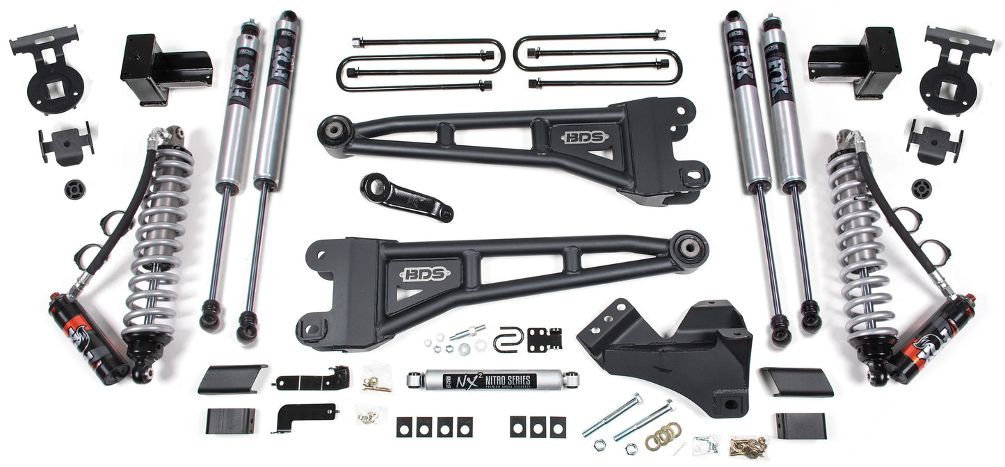 BDS 2017-2019 F250,F350 4WD 3-LEAF 4" RADIUS ARM SUSP. LIFT,2" REAR,FOX COILOVER