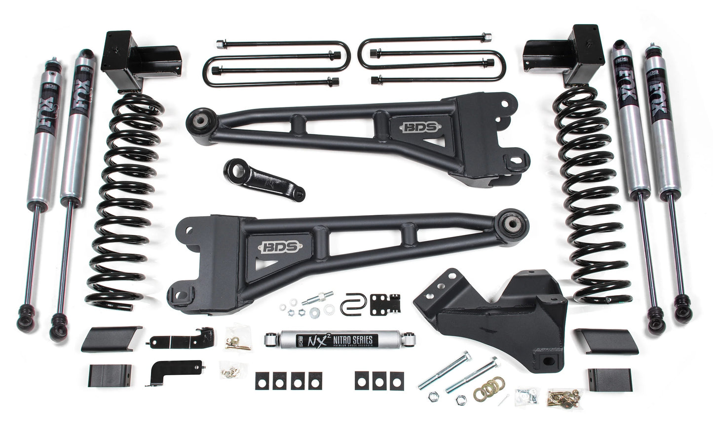 BDS 17-19 FORD F-250,F-350,4WD,GAS,4" LIFT,RADIUS,5"BLOCK,3 LEAF,FOX 2.0 SHOCKS