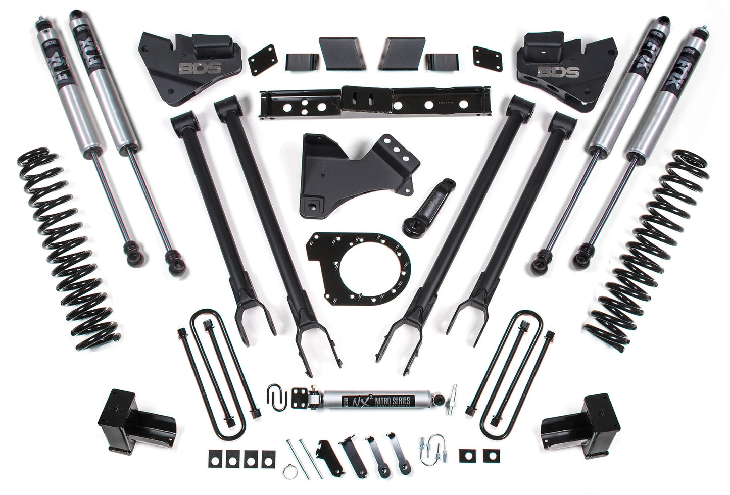 BDS 17-19 FORD F-250,F-350,4WD,DIESEL,6" LIFT,4-LINK,3-LEAF MAIN,FOX 2.0 SHOCKS