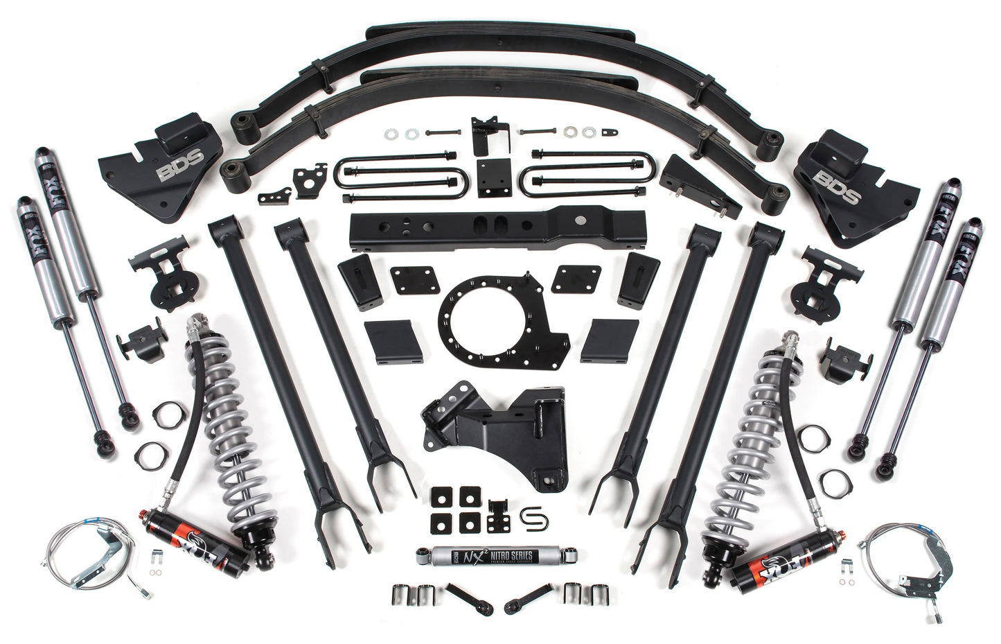 BDS 2017-2019 FORD F-250,F-350 SUPER,4WD,DIESEL 8" LIFT,4-LINK,FOX 2.5 COILOVERS