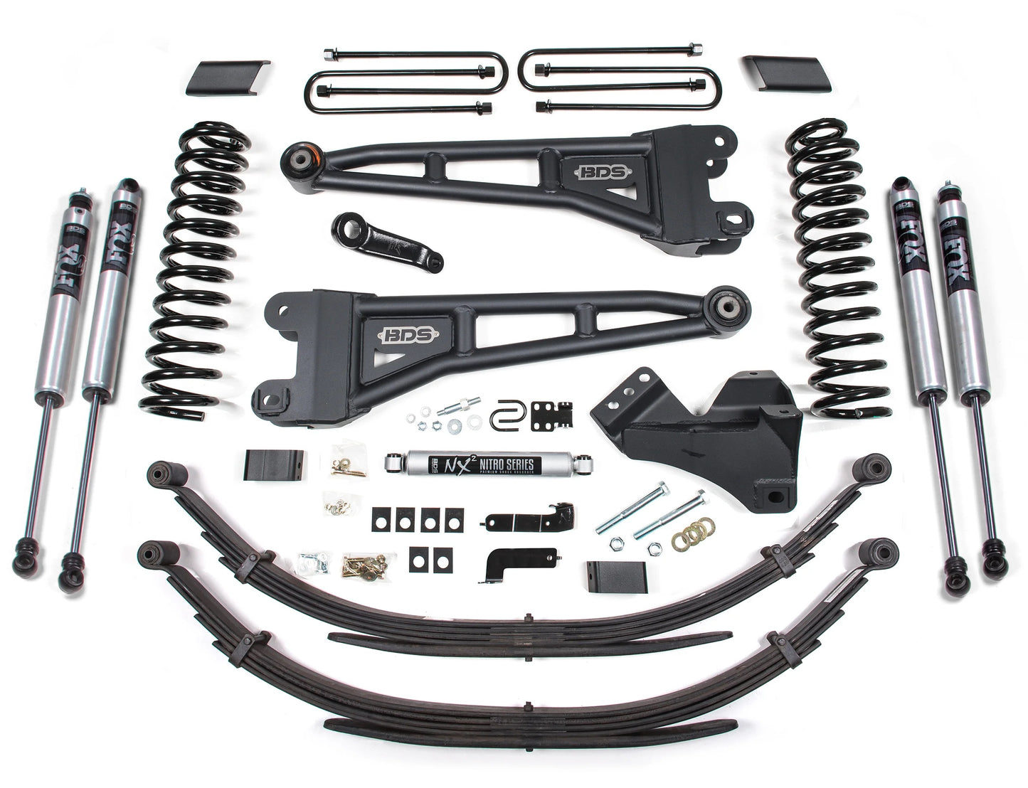 BDS 17-19 FORD F-250,F-350,4WD,DIESEL 4" RADIUS LIFT KIT,LEAFS,FOX 2.0 SHOCKS