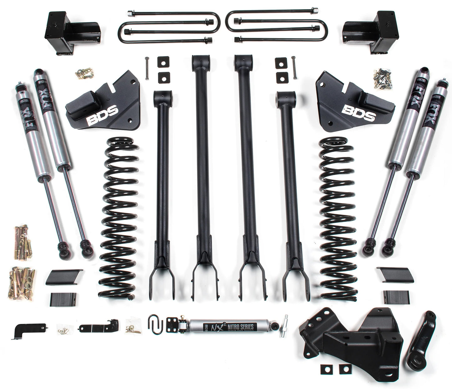 BDS 17-19 FORD F-350 4WD,DRW,DIESEL,4" LIFT,BLOCK,4-LINK,FOX 2.0 SHOCKS