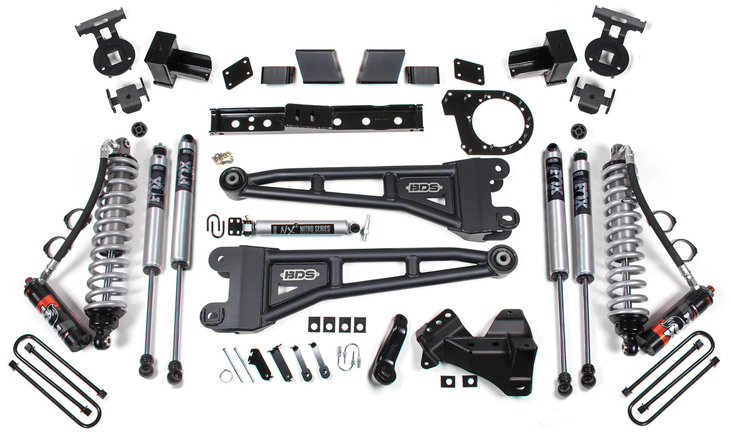 BDS 2017-2019 F250,F350 4WD 3-LEAF 6" RADIUS ARM SUSP. LIFT,2" REAR,FOX COILOVER