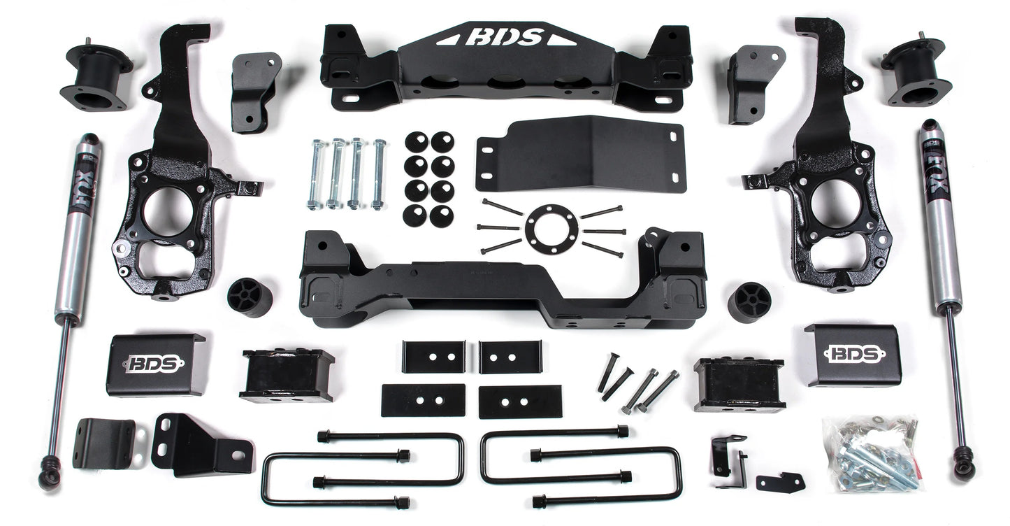 BDS 2021-2025 FORD F-150 4WD,4" LIFT KIT,3" BLOCK,FOX 2.0 SHOCKS
