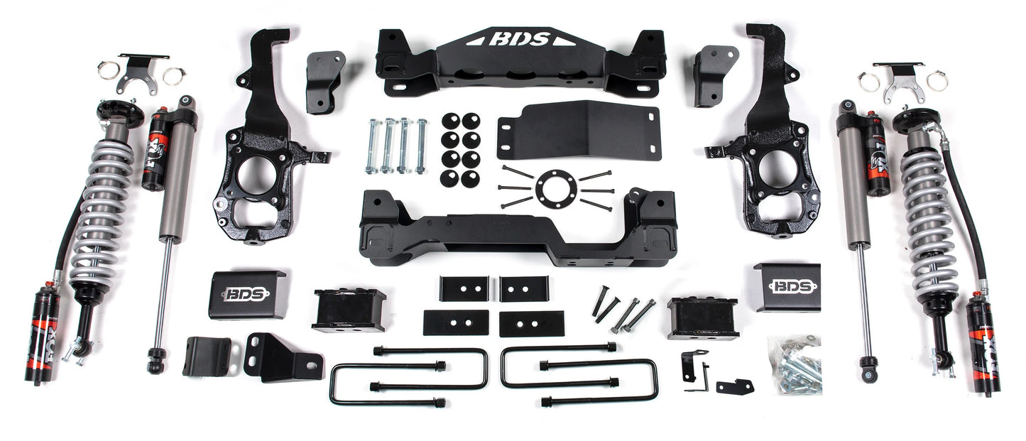 BDS 2021-2025 FORD F-150 4WD,4" LIFT KIT,3" BLOCK,FOX 2.5 COILOVER,FOX 2.5 SHOCK