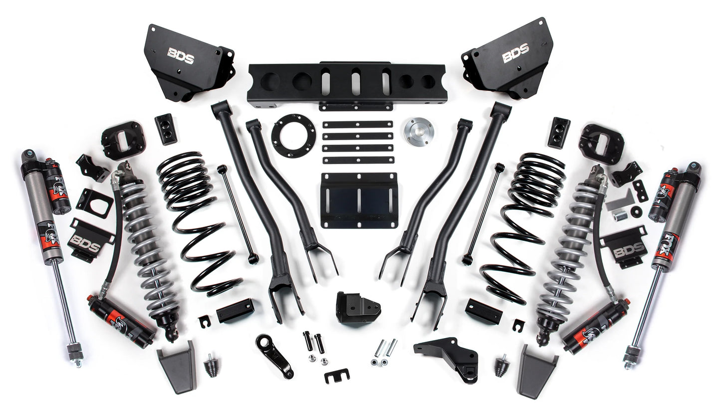 BDS 2014-2018 RAM 2500,DIESEL,4WD,4" LIFT,4-LINK,RUBBER BUMP,FOX 2.5 COILOVER