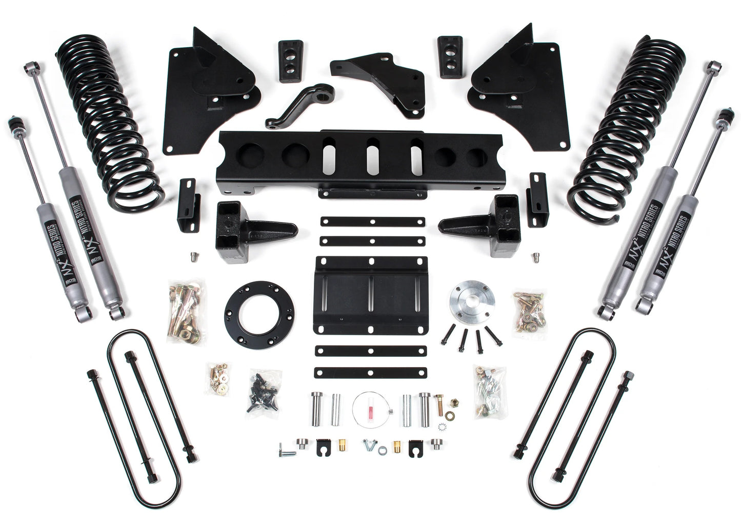 BDS 2013-2018 RAM 3500,GAS,4WD,5.5" LIFT KIT,5" BLOCK,COIL SPRING,NITRO SHOCKS