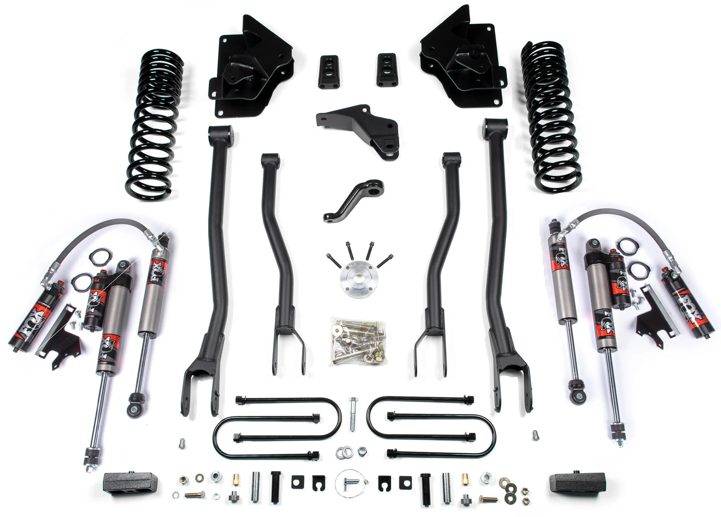 BDS 2013-2018 RAM 3500,GAS,4WD,4" LIFT KIT,4-LINK,3" BLOCK KIT,FOX 2.5 COILOVERS