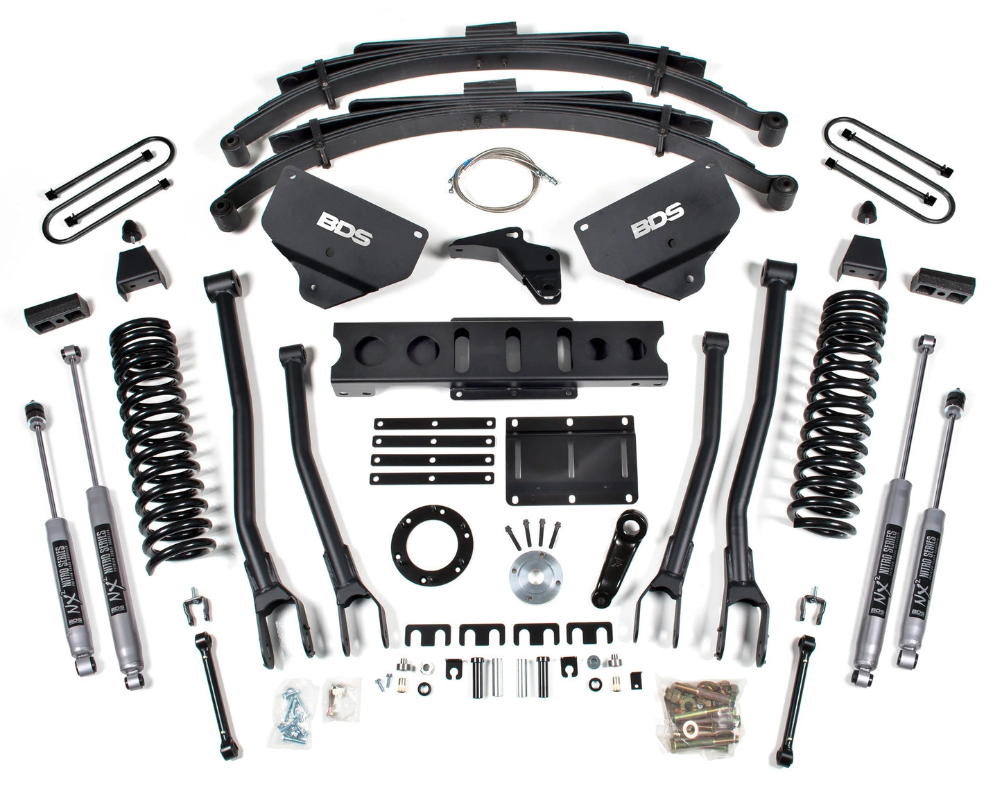BDS 2013-2018 RAM 3500,DIESEL,4WD,8" LIFT,LEAF SPRING,6 BOLT INDEX,NITRO SHOCKS