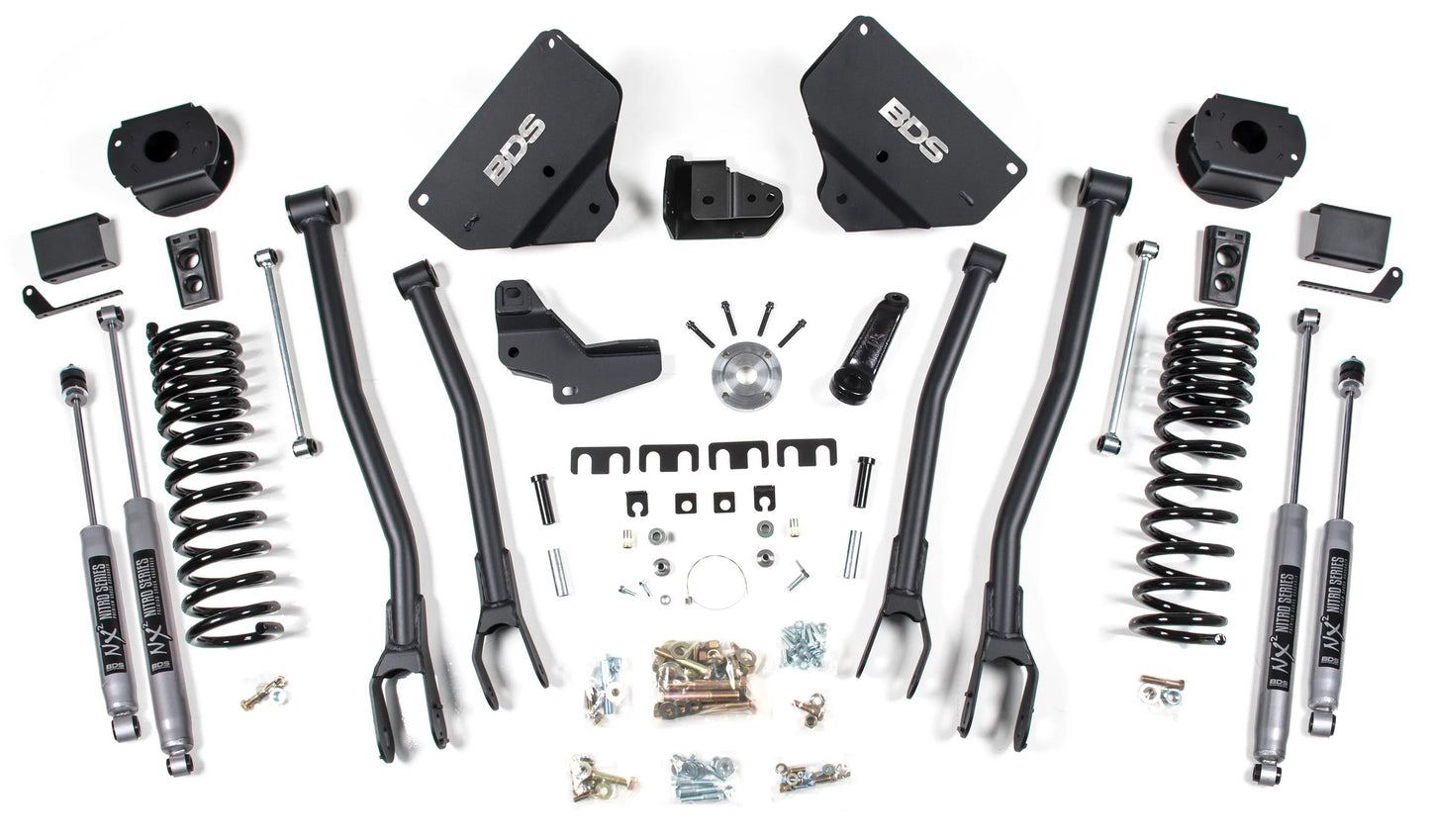 BDS 2014-2018 RAM 2500 4WD,GAS,REAR AIR RIDE,4" LIFT KIT,4-LINK,NITRO SHOCKS