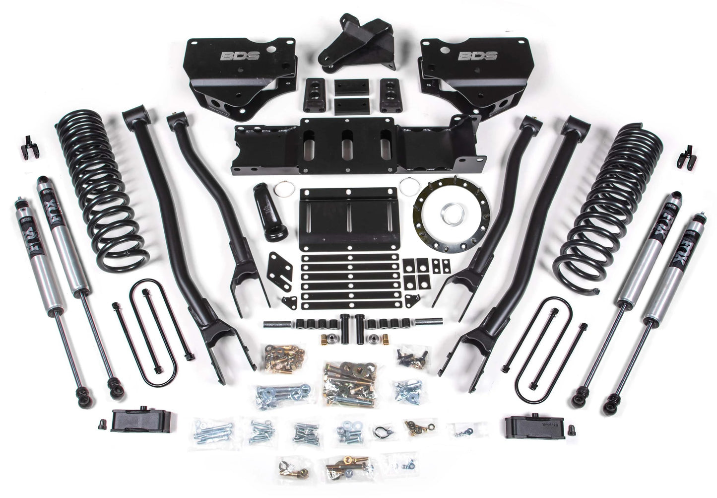 BDS 2019-2024 RAM 3500 4WD,DIESEL,4" LIFT,4-LINK,8-BOLT,2" BLOCK,FOX 2.0 SHOCKS