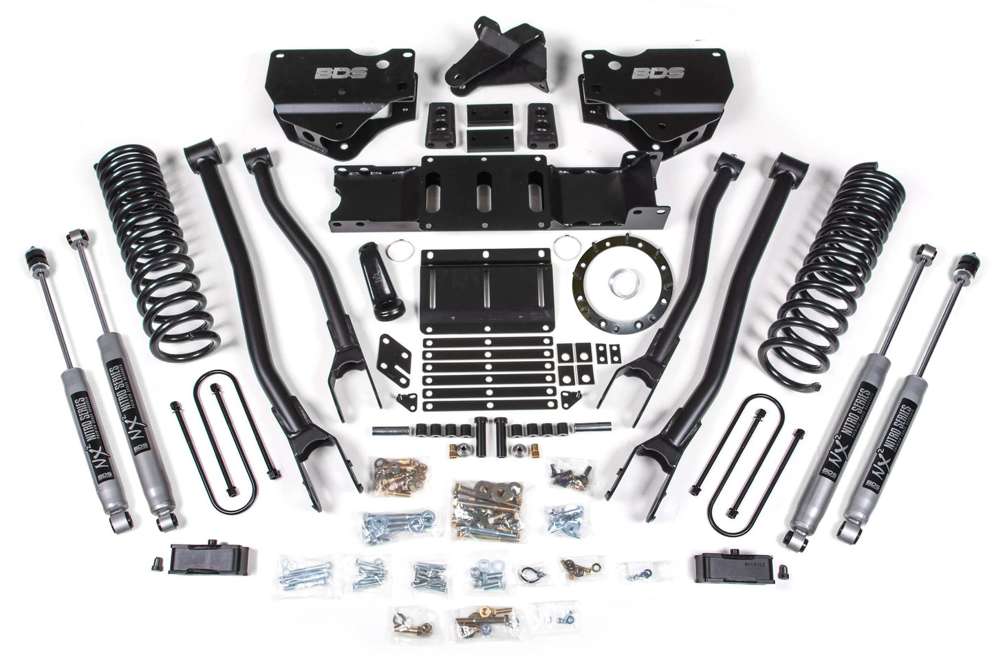 BDS 2019-2024 RAM 3500 4WD,DIESEL,4" LIFT,4-LINK,8-BOLT,2" BLOCK,NITRO SHOCKS