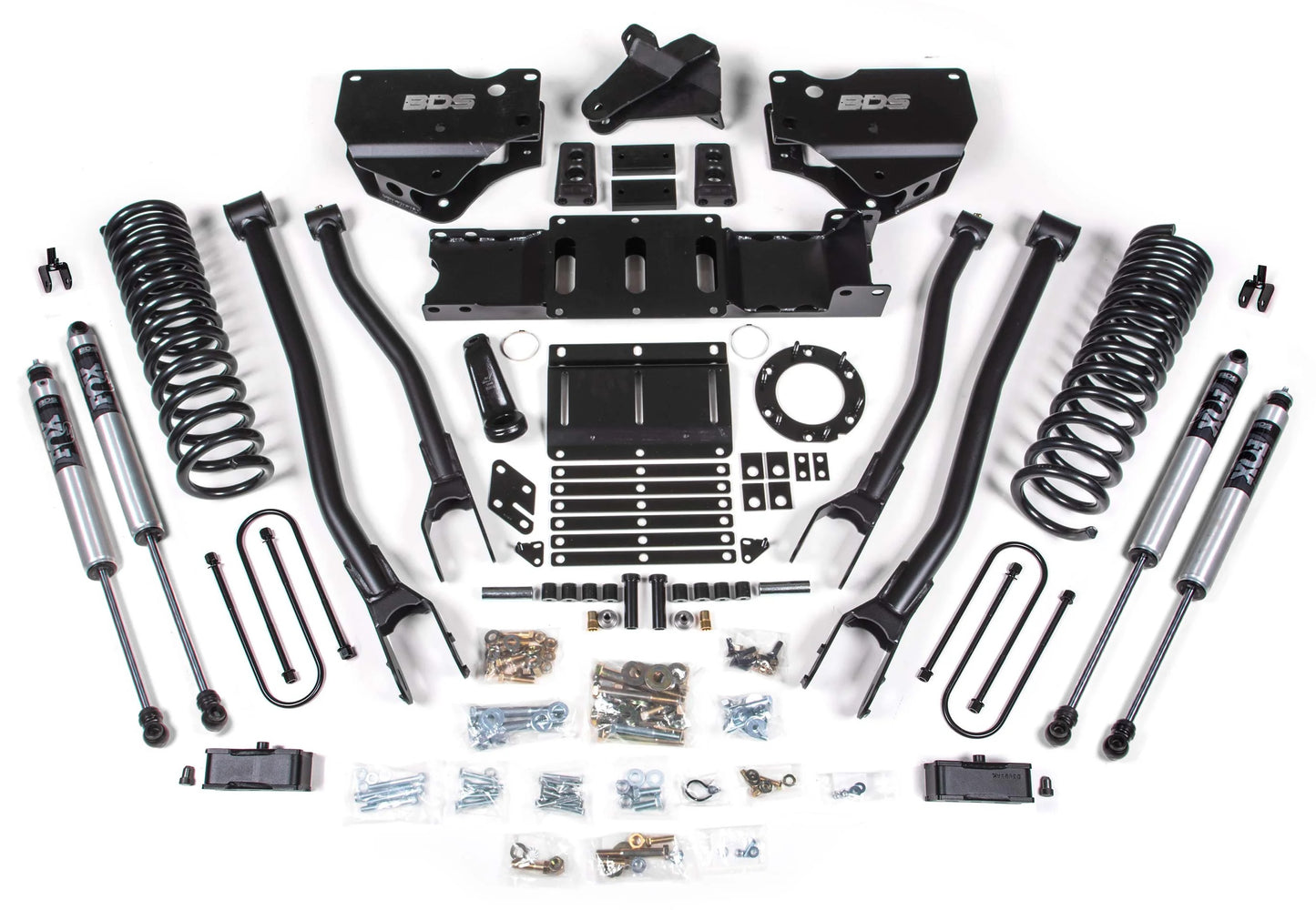 BDS 19-24 RAM 3500 GAS,4WD,4" LIFT,4-LINK,2" BLOCK,NO OVERLOAD,6-BOLT,FOX 2.0