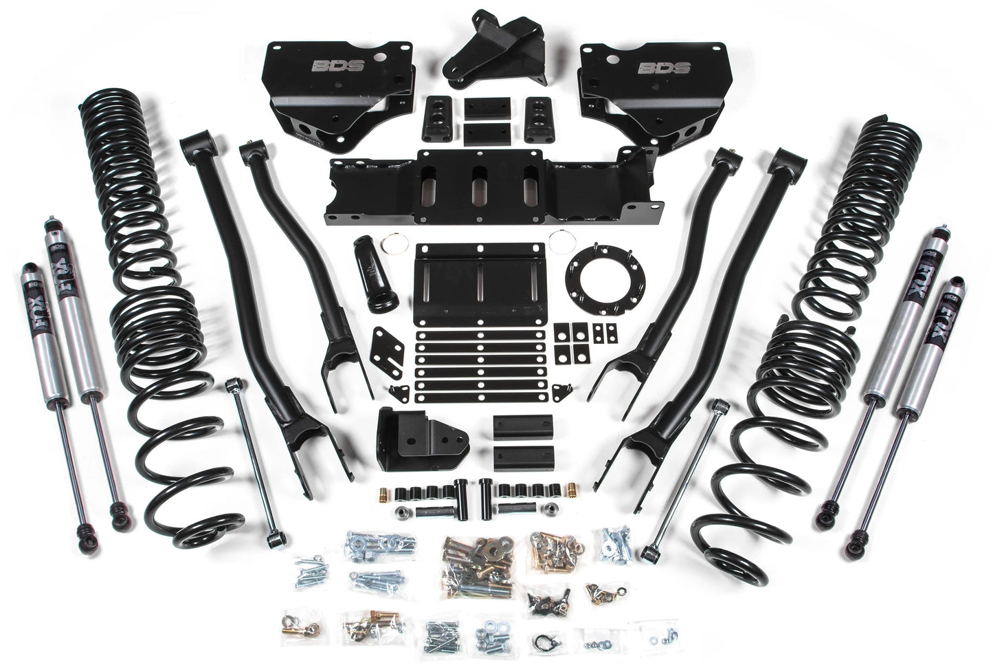 BDS 2019-2026 RAM 2500 GAS,4WD,5.5" LIFT KIT,4-LINK,COIL SPRINGS,FOX 2.0 SHOCKS