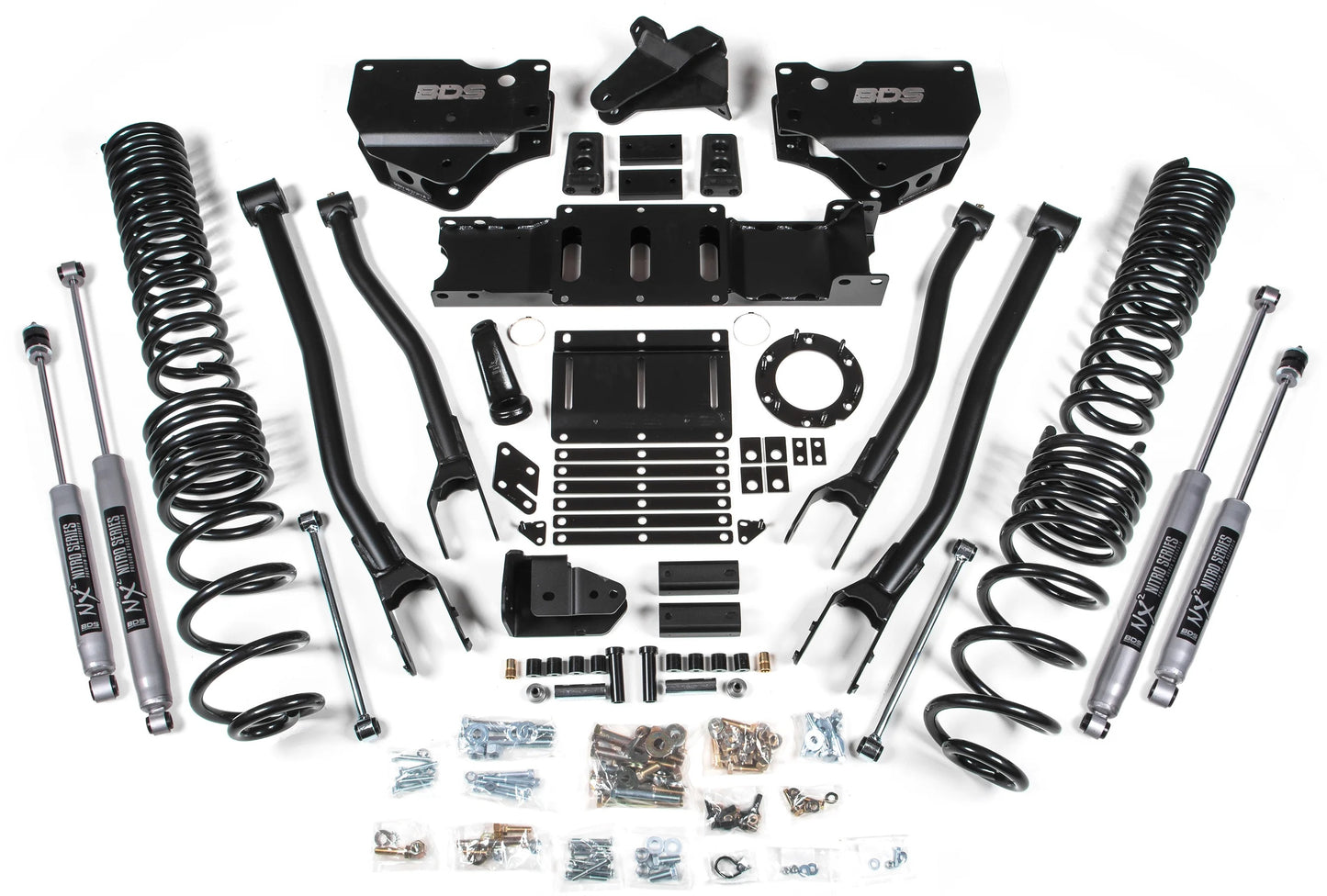 BDS 2019-2026 RAM 2500 GAS,4WD,5.5" LIFT KIT,4-LINK,COIL SPRINGS,NITRO SHOCKS