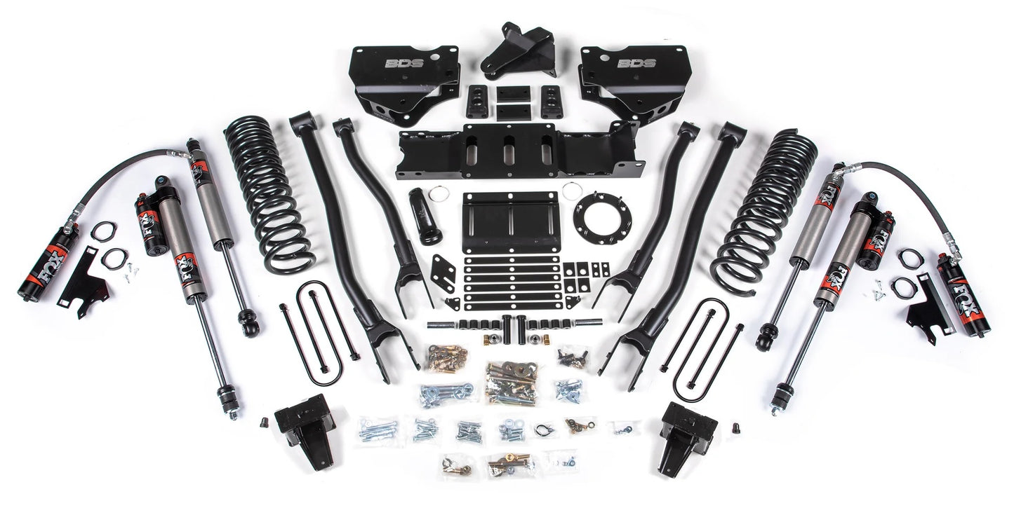 BDS 19-24 RAM 3500 GAS,4WD,5.5" LIFT,4-LINK,5" BLOCK,NO OVERLOAD,6-BOLT,FOX 2.5