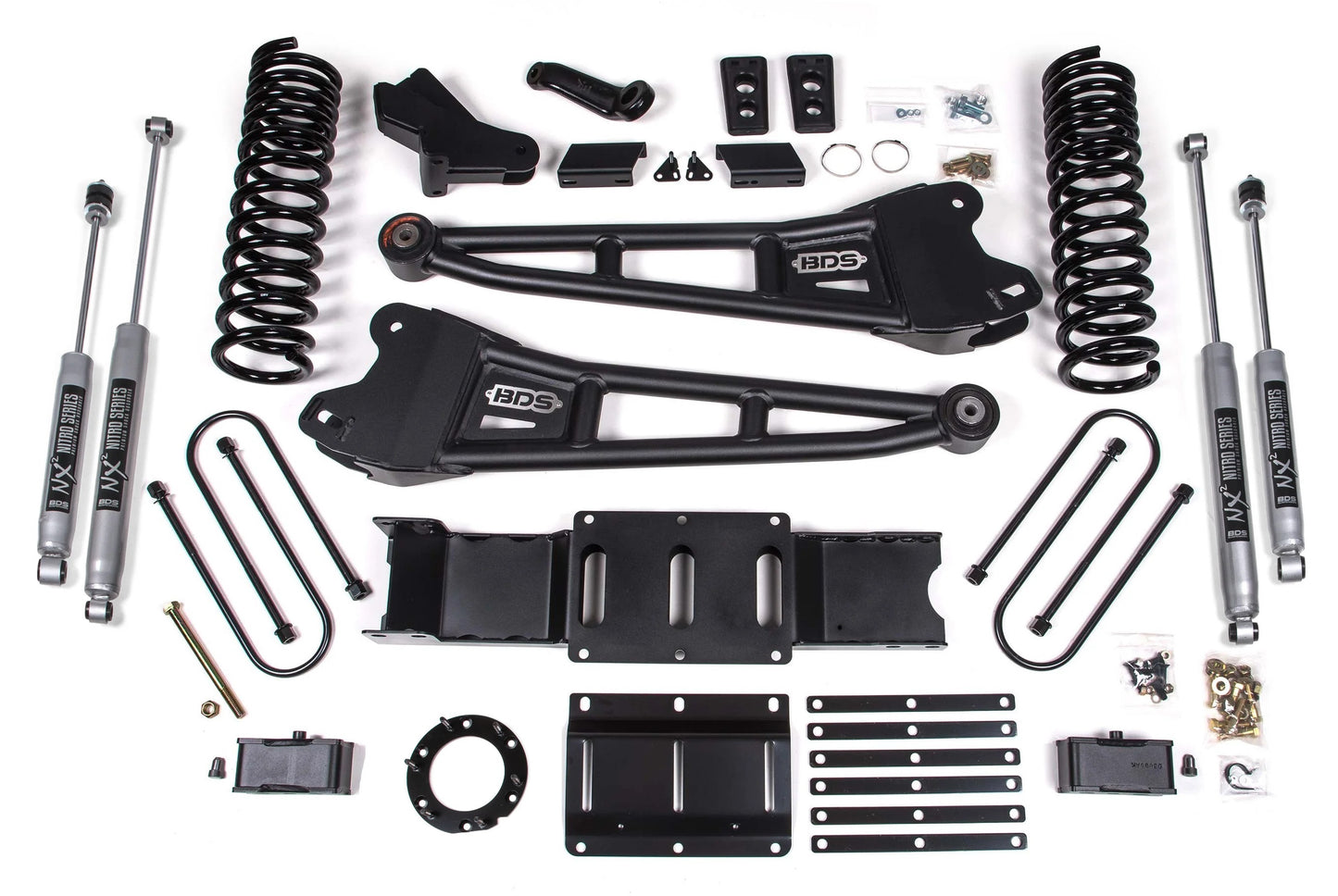 BDS 19-24 RAM 3500 GAS,4WD,4" RADIUS LIFT,2" BLOCK,OVERLOAD,6-BOLT,NITRO SHOCK