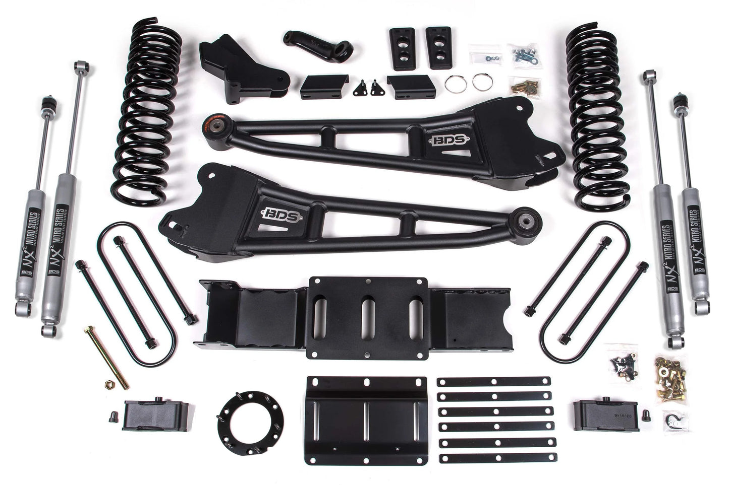 BDS 19-24 RAM 3500 DIESEL 4WD,4" RADIUS LIFT,2" BLOCK,OVERLOAD,6-BOLT,NITRO