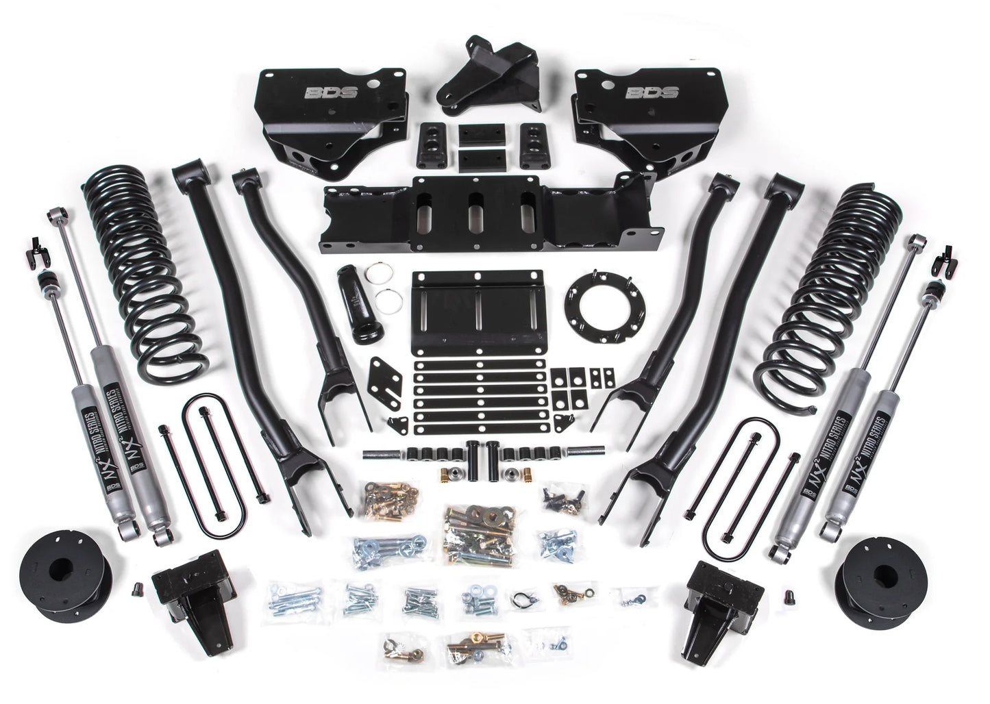 BDS 2019-2024 RAM 3500 4WD,GAS,5.5" 4-LINK LIFT KIT,AIR RIDE,NITRO SHOCKS
