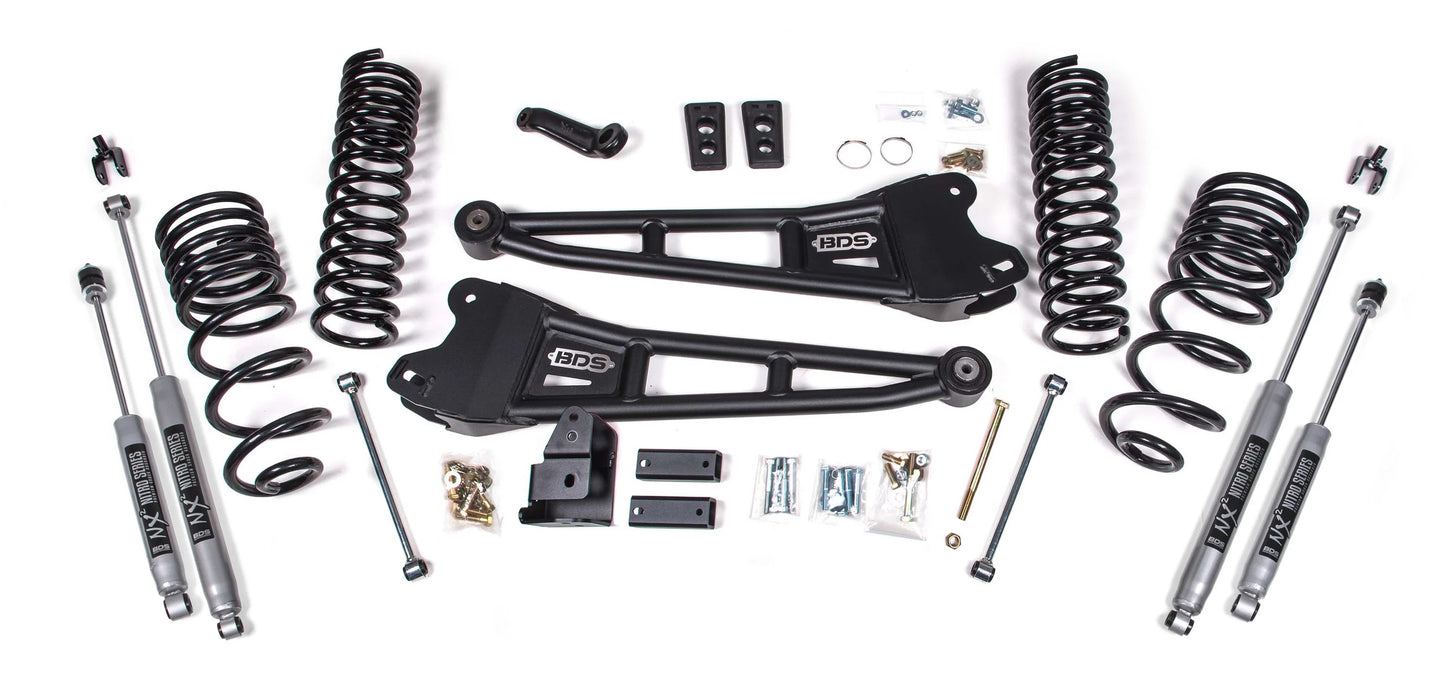 BDS 2014-2018 RAM 2500 4WD,DIESEL,4" RADIUS ARM LIFT KIT,SPRINGS,NITRO SHOCKS