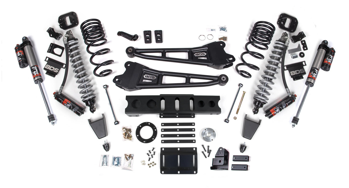 BDS 2014-2018 RAM 2500 4WD,DIESEL,4" RADIUS ARM LIFT KIT,RUBBER,FOX 2.5 COILOVER