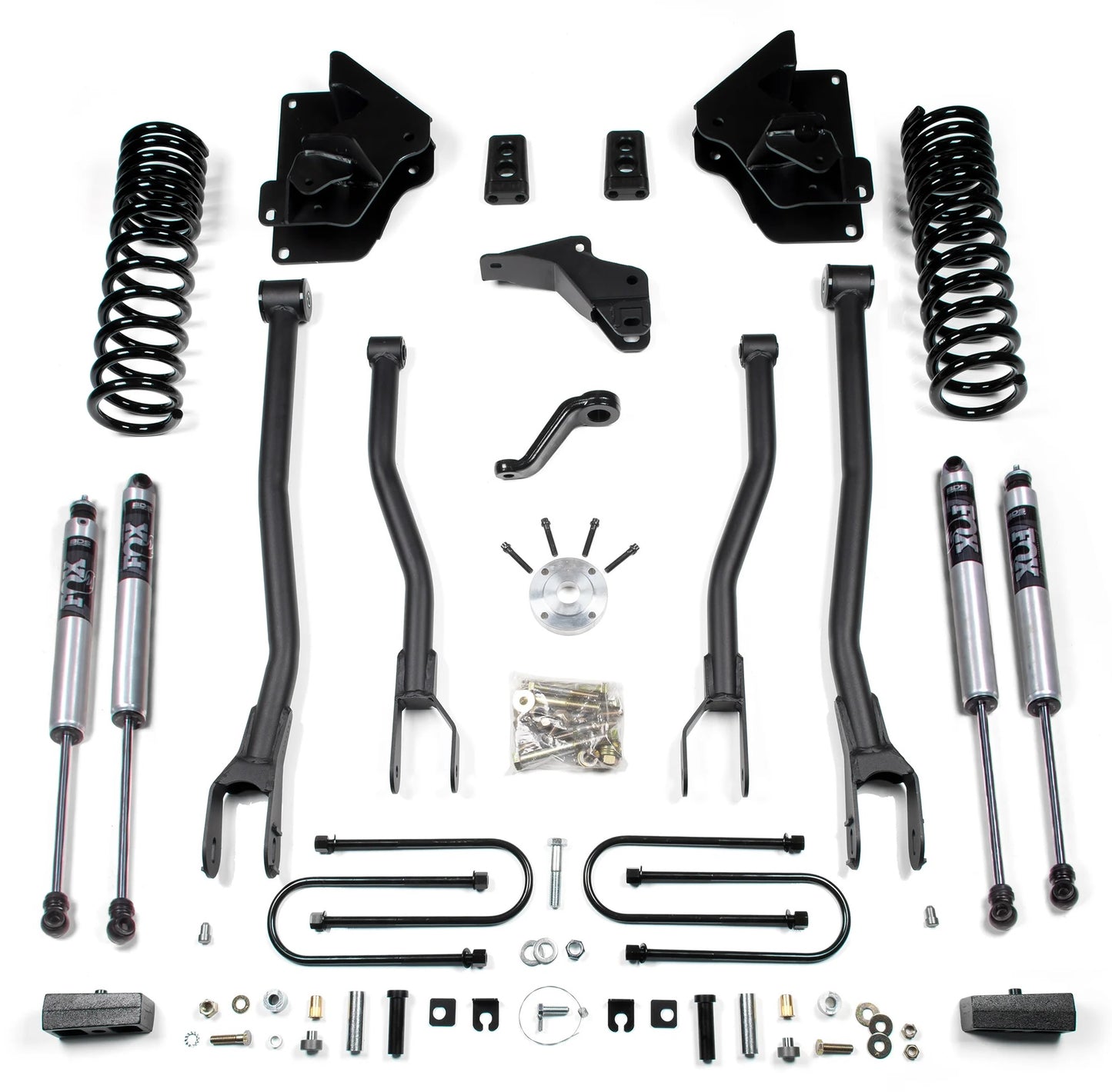 BDS 2013-2018 RAM 3500 4WD,GAS,4" 4-LINK LIFT,2" REAR BLOCK,FOX 2.0 SHOCKS