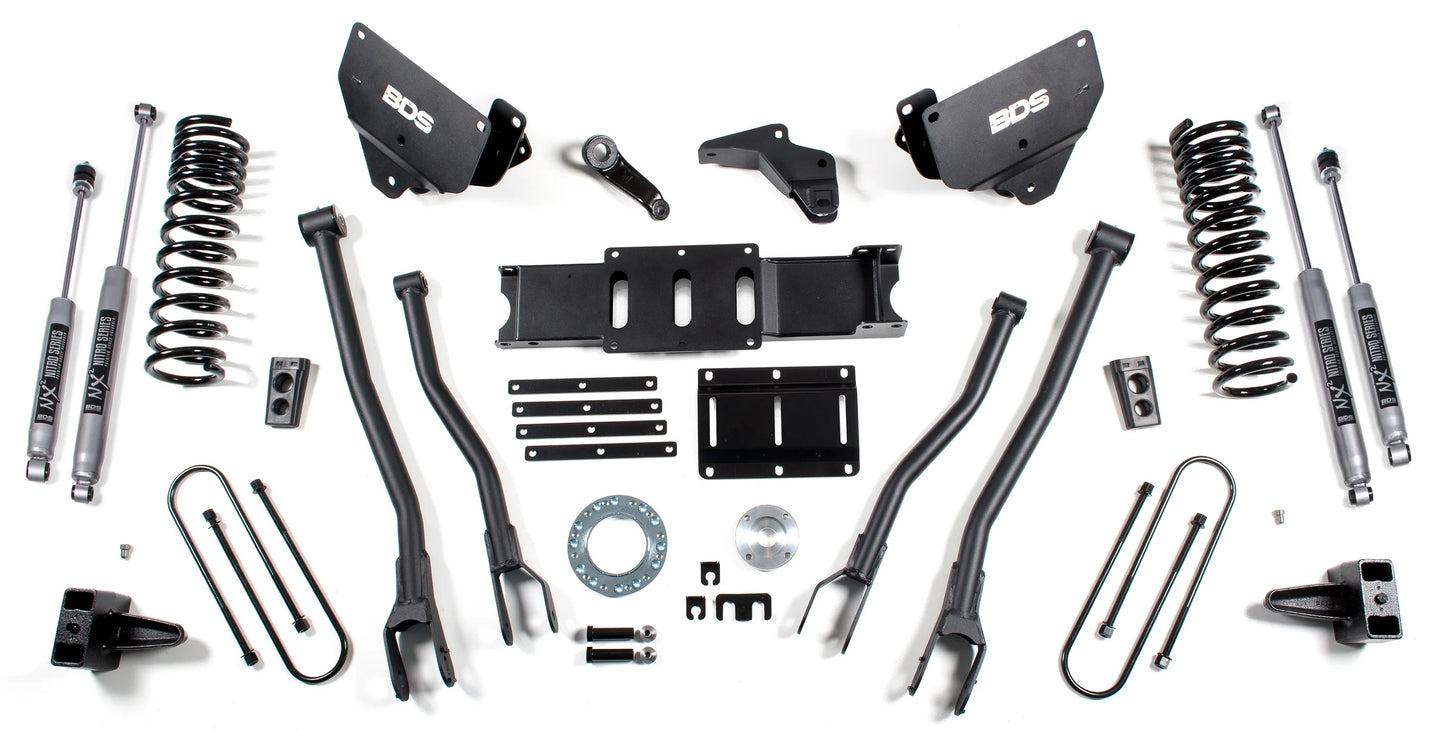 BDS 2013-2018 RAM 3500 4WD,GAS,5.5" 4-LINK LIFT,4" BLOCK,6-BOLT,NITRO SHOCKS