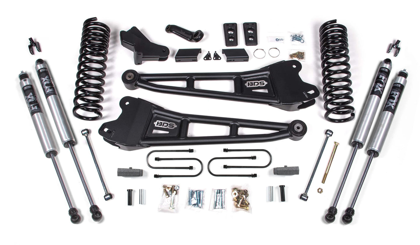 BDS 2013-2018 RAM 3500 4WD,GAS,4" RADIUS LIFT KIT,BLOCK,FOX 2.0 SHOCKS