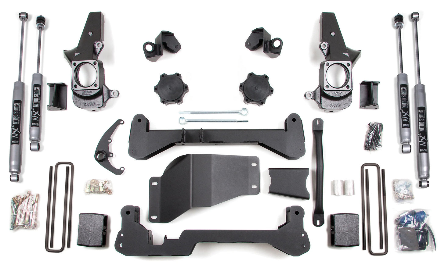 BDS 01-10 GM 2500HD,3500HD SRW,4.5" LIFT KIT,NARROW KNUCKLE,WITH NITRO SHOCKS